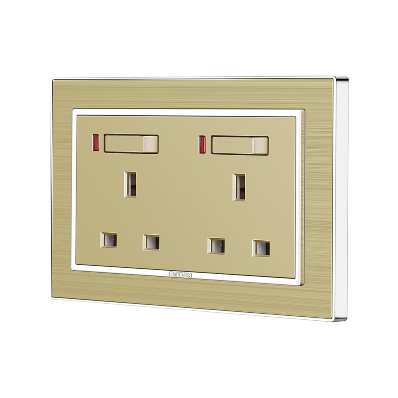 Apartemen Double 13A Switched Socket dengan Lampu