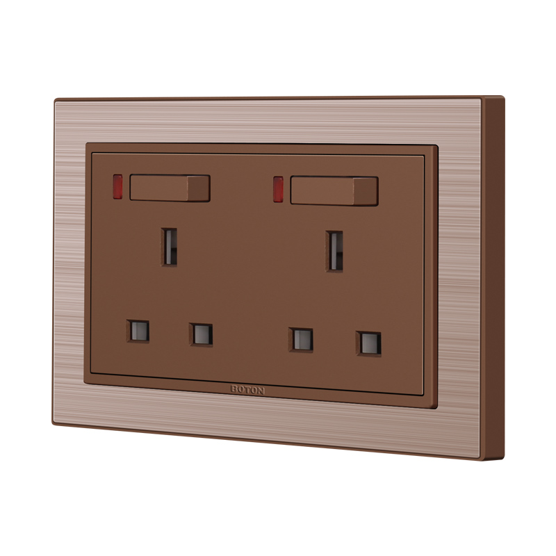 Apartemen Double 13A Switched Socket dengan Lampu